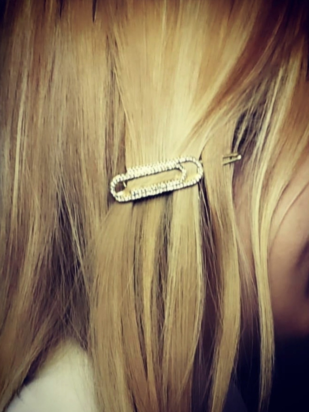 Crystal-Embellished Gold Barrette Hair Clip - Women Accessories